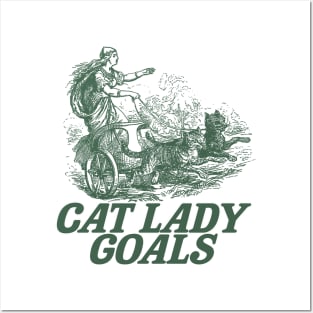 Cat lady goals funny Viking freya spinster childfree Posters and Art